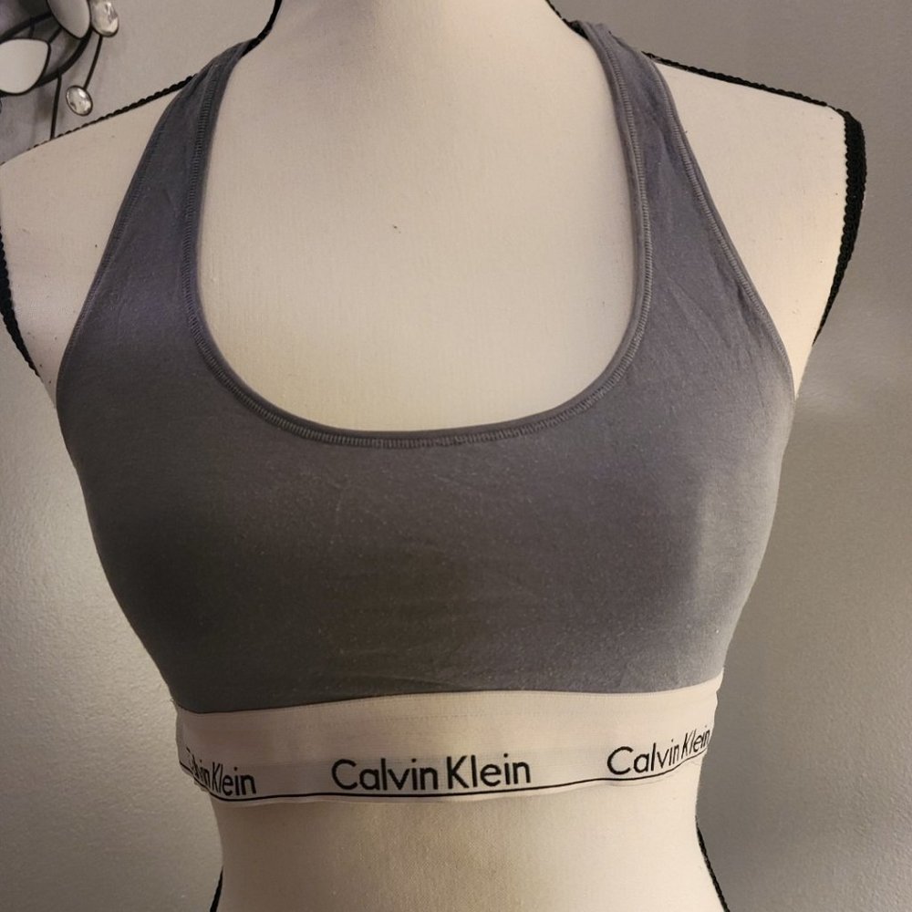 Calvin Klein Women's Gray Modern Cotton Naturals Unlined Wireless Bralette